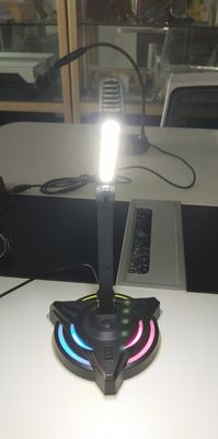 مكبر كمبيوتر USB اجتماع كامل الكاريوكي الميكروفون 2 إعداد مصباح الطاولة